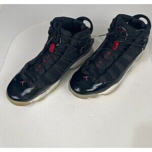 Air Jordan 6 Rings Black Gym Red White 322992-064 Men's 2022 Size 11.5